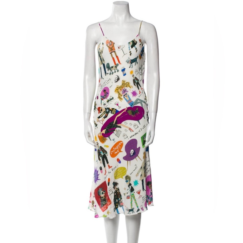 Libertine 2017 Silk Slip Dress in Graphic Print size Small Excellent Condition